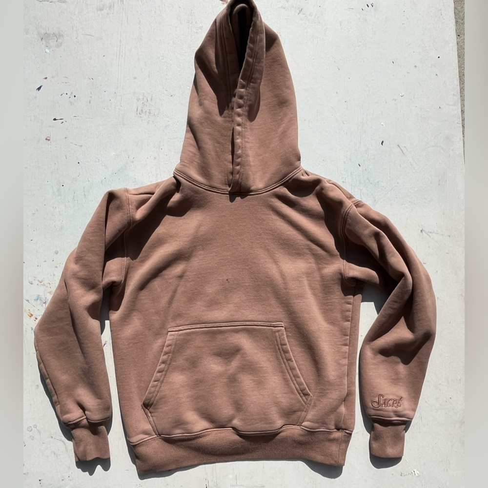 Women's SACRE Hoodie‎ Brown Sasha XS STAIN Designer Paris Streetwear Chic Casual